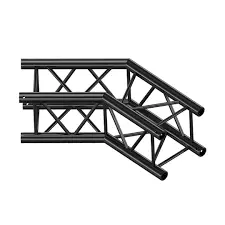 BLACK 120° CORNER FOR 400 × 400 MM SQUARE ALUMINUM TRUSS
